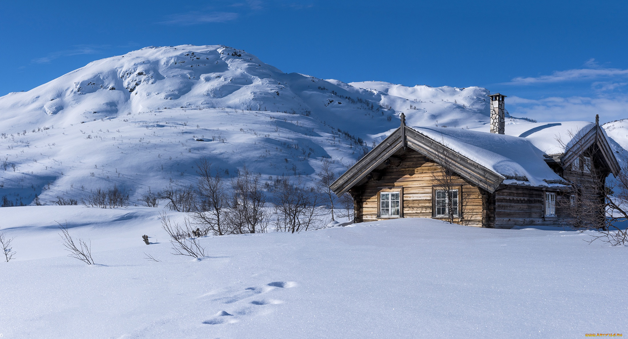 Норвегия зима домик
